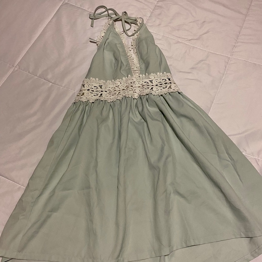 Boohoo mini dress light blue size 4